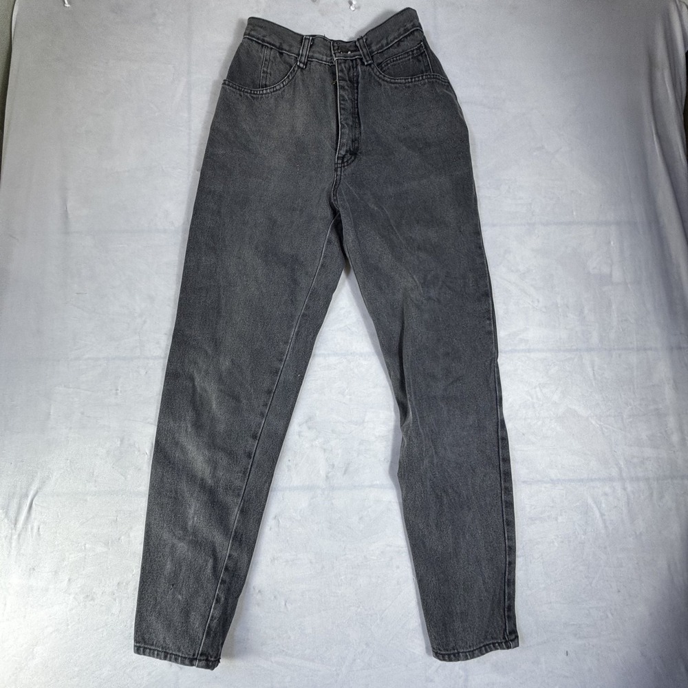 Vintage 80s Filippo Totti Womens Mom Jeans Charcoal Gray Denim Ankle Zip 3/4